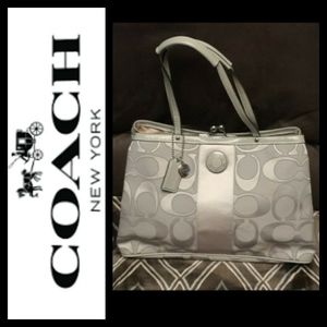 Silver Coach Handbag